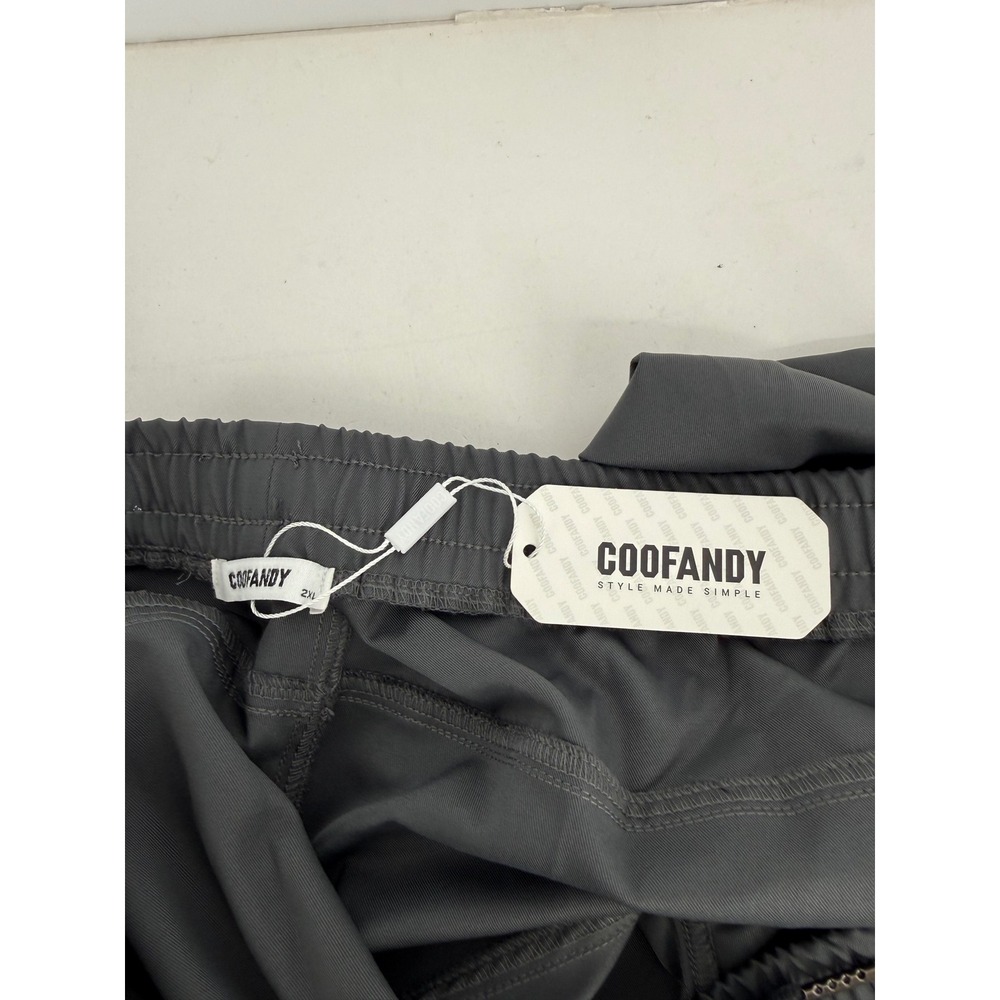 Coofandy Mens Gray Drawstring Waist Straight Leg Polyester Pants Sz 2XL NEW - Picture 13 of 13
